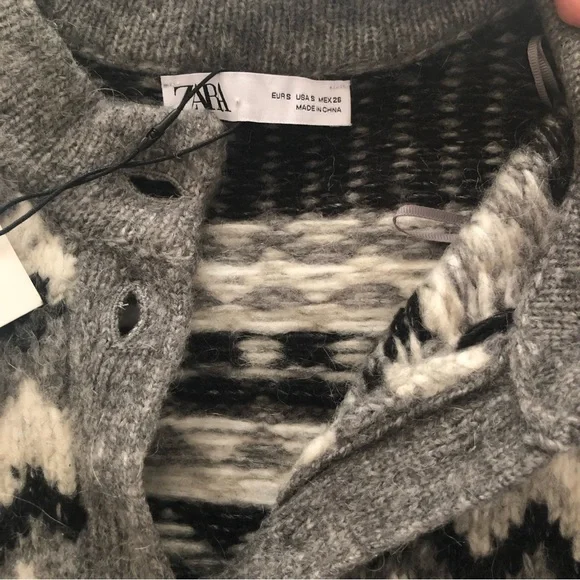 ❌SOLD!!!❌ BNWT Zara alpaca blend clunky knit wool sweater - Picture 6 of 6